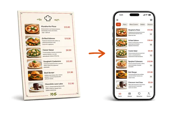 Turn your printed menu into a live digital ordering page